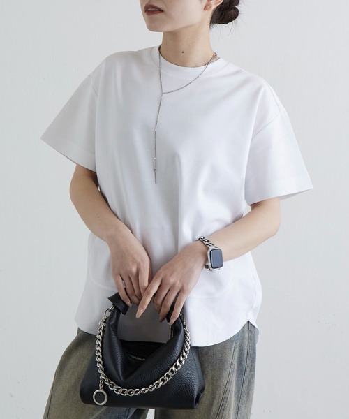 Lui's(ルイス)の「裾切替プルオーバー(Tシャツ/カットソー・レディース・ブラック/ピンクベージュ/オフホワイト/チャコールグレー・FREE)」の5枚目の写真
