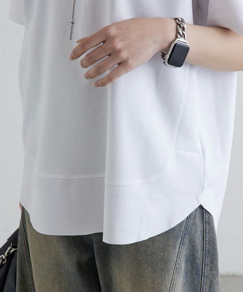 Lui's(ルイス)の「裾切替プルオーバー(Tシャツ/カットソー・レディース・ブラック/ピンクベージュ/オフホワイト/チャコールグレー・FREE)」の7枚目の写真