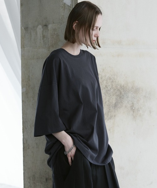remer（リメール）の「loose cotton basic Tee / ルーズコットンベーシックT（Tシャツ/カットソー・メンズ・カーキ/チャコールグレー/ブルーグレー/ライトグレー・SMALL/X-SMALL/LARGE/MEDIUM）」の16枚目の写真
