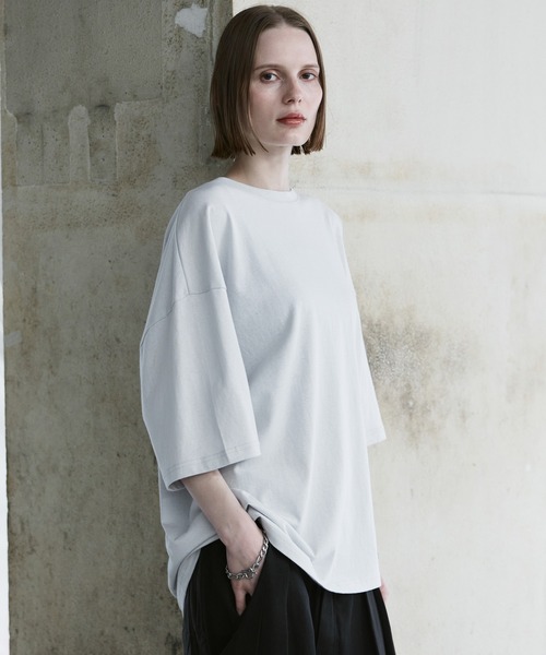remer（リメール）の「loose cotton basic Tee / ルーズコットンベーシックT（Tシャツ/カットソー・メンズ・カーキ/チャコールグレー/ブルーグレー/ライトグレー・SMALL/X-SMALL/LARGE/MEDIUM）」の8枚目の写真
