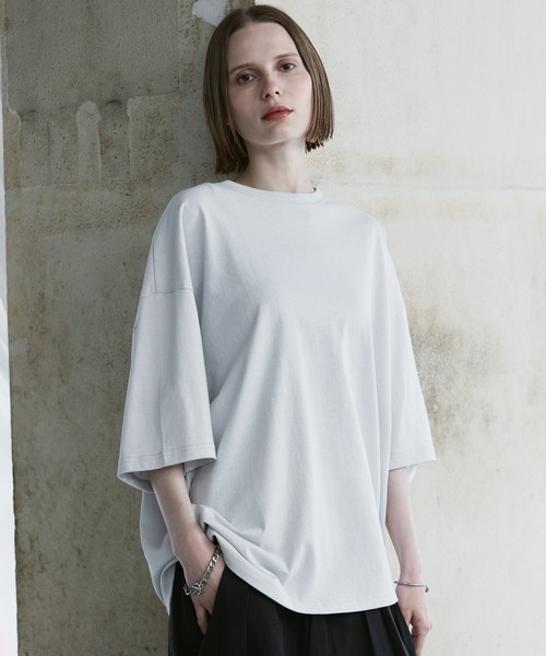 remer（リメール）の「loose cotton basic Tee / ルーズコットンベーシックT（Tシャツ/カットソー・メンズ・カーキ/チャコールグレー/ブルーグレー/ライトグレー・SMALL/X-SMALL/LARGE/MEDIUM）」の9枚目の写真