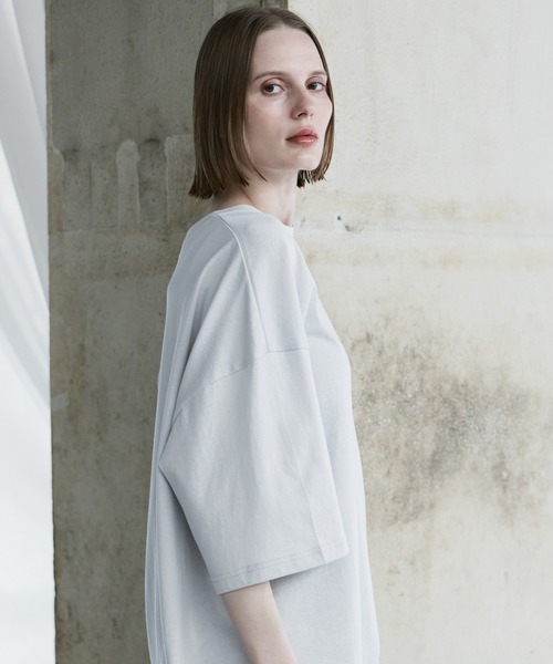 remer（リメール）の「loose cotton basic Tee / ルーズコットンベーシックT（Tシャツ/カットソー・メンズ・カーキ/チャコールグレー/ブルーグレー/ライトグレー・SMALL/X-SMALL/LARGE/MEDIUM）」の12枚目の写真