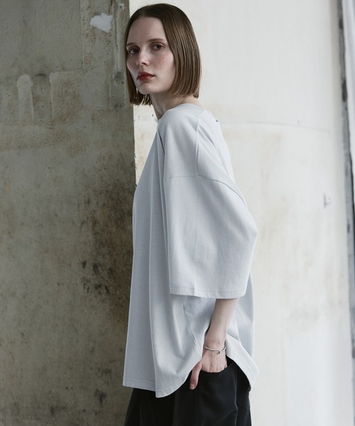 remer（リメール）の「loose cotton basic Tee / ルーズコットンベーシックT（Tシャツ/カットソー・メンズ・カーキ/チャコールグレー/ブルーグレー/ライトグレー・SMALL/X-SMALL/LARGE/MEDIUM）」の10枚目の写真