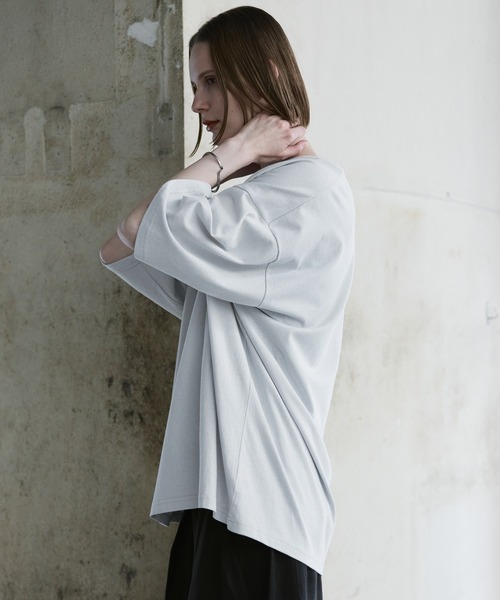 remer（リメール）の「loose cotton basic Tee / ルーズコットンベーシックT（Tシャツ/カットソー・メンズ・カーキ/チャコールグレー/ブルーグレー/ライトグレー・SMALL/X-SMALL/LARGE/MEDIUM）」の6枚目の写真