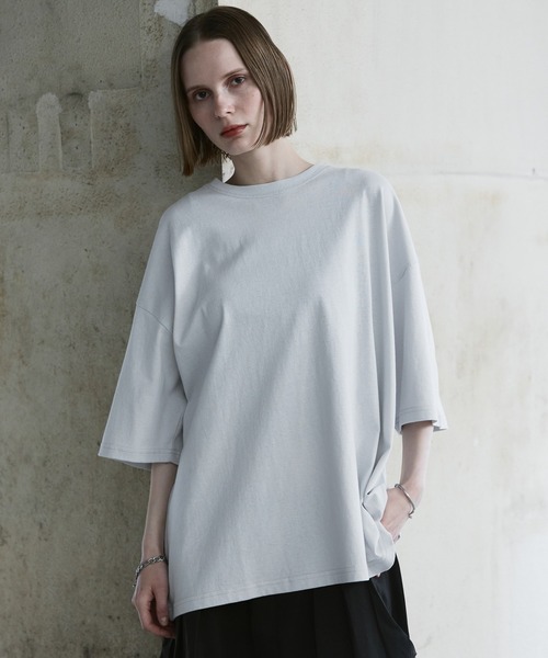 remer（リメール）の「loose cotton basic Tee / ルーズコットンベーシックT（Tシャツ/カットソー・メンズ・カーキ/チャコールグレー/ブルーグレー/ライトグレー・SMALL/X-SMALL/LARGE/MEDIUM）」の11枚目の写真