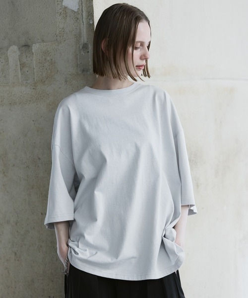 remer（リメール）の「loose cotton basic Tee / ルーズコットンベーシックT（Tシャツ/カットソー・メンズ・カーキ/チャコールグレー/ブルーグレー/ライトグレー・SMALL/X-SMALL/LARGE/MEDIUM）」の5枚目の写真
