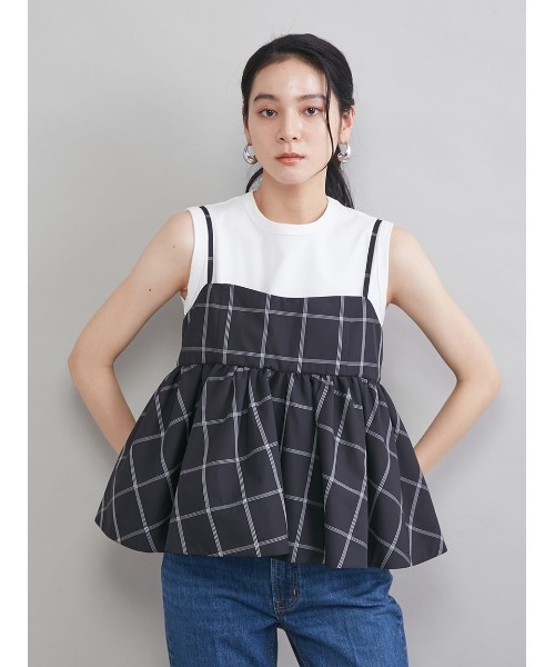 Mila Owen(ミラオーウェン)の「チェックペプラムキャミ×タンクSET(キャミソール・レディース・ネイビー/アイボリー/ブラック・0/1)」の5枚目の写真