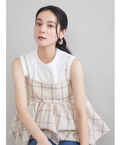 Mila Owen(ミラオーウェン)の「チェックペプラムキャミ×タンクSET(キャミソール・レディース・ネイビー/アイボリー/ブラック・0/1)」の14枚目の写真