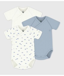 PETIT BATEAU | プリント半袖あわせボディ3枚組(肌着)