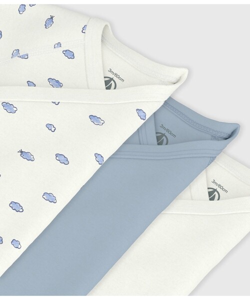 PETIT BATEAU（プチバトー）の「プリント半袖あわせボディ３枚組（肌着・キッズ・その他1・NewBorn/6MONTH/3MONTH/12MONTH）」の3枚目の写真