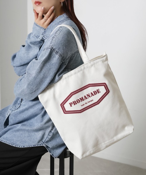 Riberry(リベリー)の「フロッキープリントキャンバストートバッグ(トートバッグ・レディース・B/A/C/D・FREE)」の4枚目の写真