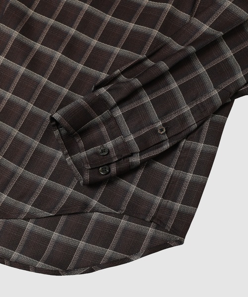 SUGARHILL(シュガーヒル)の「OMBRE OPEN COLLER SHIRT(シャツ/ブラウス・メンズ・ベージュ/ダークブラウン・3/2)」の6枚目の写真