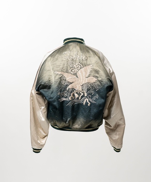 Maison MIHARA YASUHIRO(メゾンミハラヤスヒロ)の「【MIHARAYASUHIRO/ミハラヤスヒロ】Front Back Combined Flight Jacket / A16BL052 MA-1×SUKAJAN(MA-1・メンズ・ブラック/カーキ・44/48/46)」の4枚目の写真