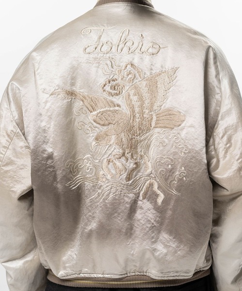 Maison MIHARA YASUHIRO(メゾンミハラヤスヒロ)の「【MIHARAYASUHIRO/ミハラヤスヒロ】Front Back Combined Flight Jacket / A16BL052 MA-1×SUKAJAN(MA-1・メンズ・ブラック/カーキ・44/48/46)」の9枚目の写真