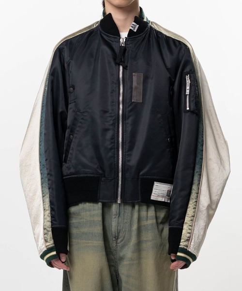 Maison MIHARA YASUHIRO(メゾンミハラヤスヒロ)の「【MIHARAYASUHIRO/ミハラヤスヒロ】Front Back Combined Flight Jacket / A16BL052 MA-1×SUKAJAN(MA-1・メンズ・ブラック/カーキ・44/48/46)」の11枚目の写真