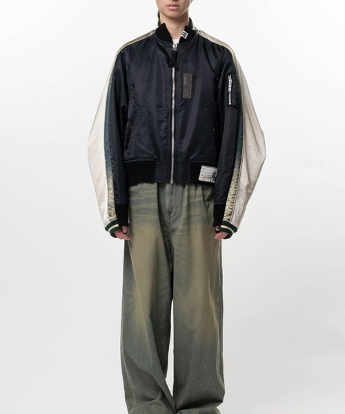 Maison MIHARA YASUHIRO(メゾンミハラヤスヒロ)の「【MIHARAYASUHIRO/ミハラヤスヒロ】Front Back Combined Flight Jacket / A16BL052 MA-1×SUKAJAN(MA-1・メンズ・ブラック/カーキ・44/48/46)」の12枚目の写真