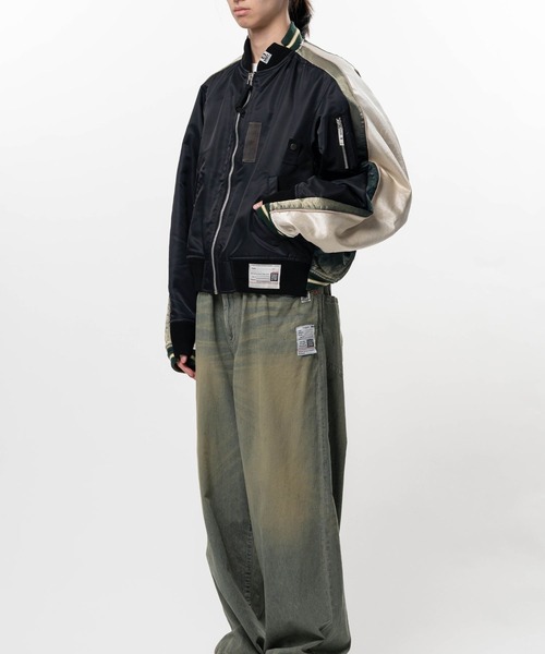 Maison MIHARA YASUHIRO(メゾンミハラヤスヒロ)の「【MIHARAYASUHIRO/ミハラヤスヒロ】Front Back Combined Flight Jacket / A16BL052 MA-1×SUKAJAN(MA-1・メンズ・ブラック/カーキ・44/48/46)」の13枚目の写真
