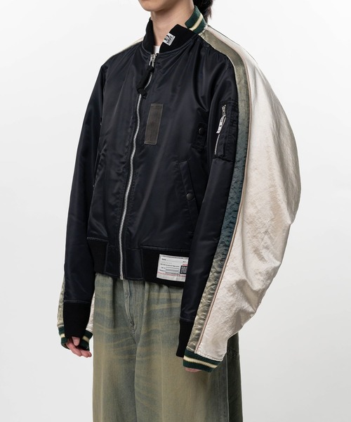 Maison MIHARA YASUHIRO(メゾンミハラヤスヒロ)の「【MIHARAYASUHIRO/ミハラヤスヒロ】Front Back Combined Flight Jacket / A16BL052 MA-1×SUKAJAN(MA-1・メンズ・ブラック/カーキ・44/48/46)」の15枚目の写真