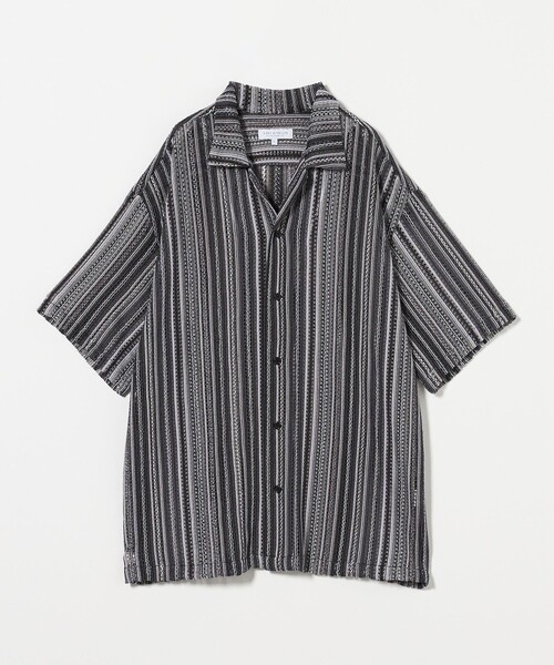 A DAY IN THE LIFE UNITED ARROWS（アデイインザライフユナイテッドアローズ）の「レース ストライプ オープンカラーシャツ＜A DAY IN THE LIFE＞（シャツ/ブラウス・メンズ・コバルトブルー/ダークグレー・M/L）」の2枚目の写真