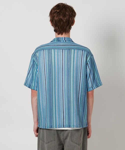 A DAY IN THE LIFE UNITED ARROWS（アデイインザライフユナイテッドアローズ）の「レース ストライプ オープンカラーシャツ＜A DAY IN THE LIFE＞（シャツ/ブラウス・メンズ・コバルトブルー/ダークグレー・M/L）」の8枚目の写真
