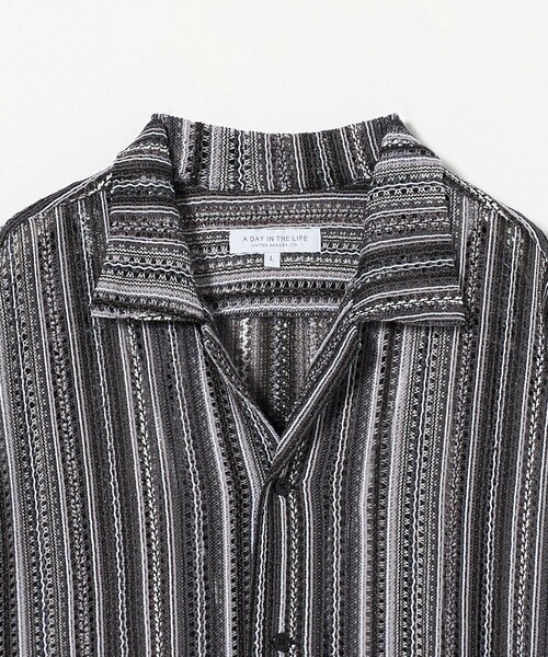 A DAY IN THE LIFE UNITED ARROWS（アデイインザライフユナイテッドアローズ）の「レース ストライプ オープンカラーシャツ＜A DAY IN THE LIFE＞（シャツ/ブラウス・メンズ・コバルトブルー/ダークグレー・M/L）」の10枚目の写真