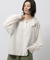 niko and... | リネンブレンドフリルブラウス(シャツ/ブラウス)