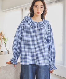 niko and... | リネンブレンドフリルブラウス(シャツ/ブラウス)