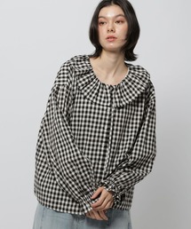 niko and... | リネンブレンドフリルブラウス(シャツ/ブラウス)