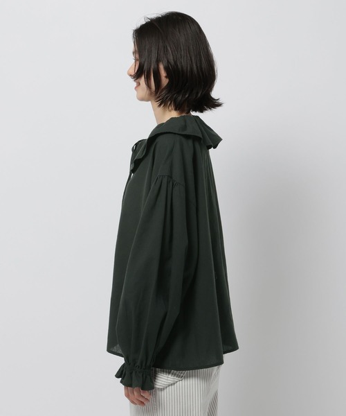 niko and...（ニコアンド）の「リネンブレンドフリルブラウス（シャツ/ブラウス・レディース・チャコール/オフホワイト/ブラック/ブルー・LARGE/MEDIUM）」の20枚目の写真