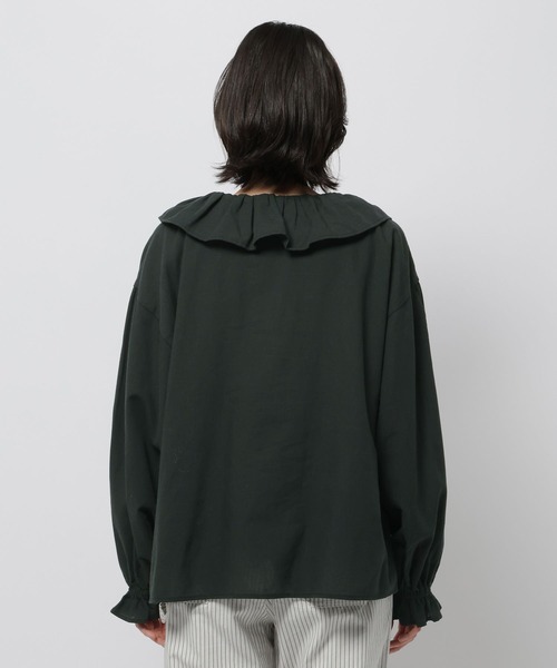 niko and...（ニコアンド）の「リネンブレンドフリルブラウス（シャツ/ブラウス・レディース・チャコール/オフホワイト/ブラック/ブルー・LARGE/MEDIUM）」の21枚目の写真