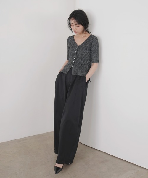 LIAN(リアン)の「サマーブークレVネックカーディガン(カーディガン/ボレロ・レディース・ピンク/ホワイト系その他/イエロー/ブラック・FREE)」の22枚目の写真