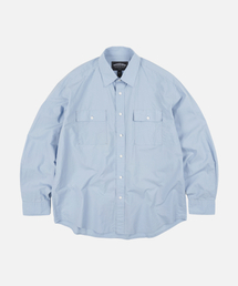 CIGARETTE POCKET TYPEWRITER SHIRT _ SKY BLUE