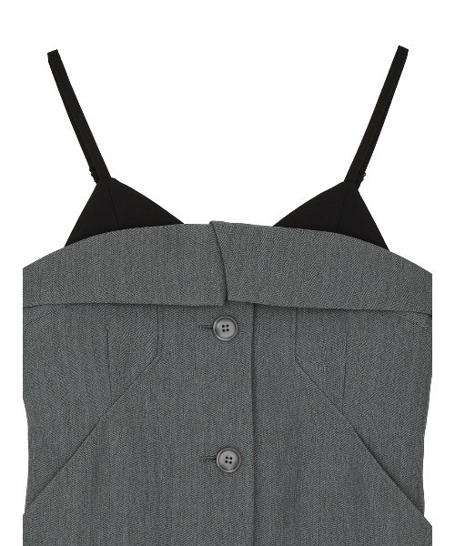 Ameri（アメリ）の「LAYERED DETAIL CONSTRUCT TOP（キャミソール・レディース・ライトベージュ/グレー・FREE）」の16枚目の写真