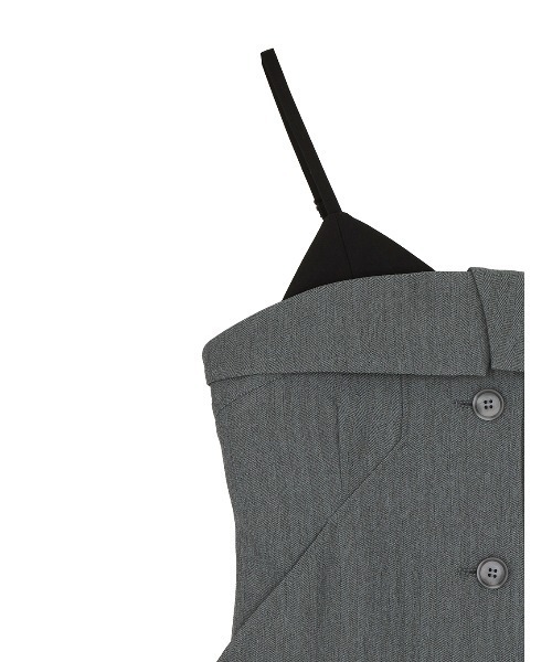 Ameri（アメリ）の「LAYERED DETAIL CONSTRUCT TOP（キャミソール・レディース・ライトベージュ/グレー・FREE）」の15枚目の写真