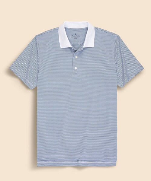 BROOKS BROTHERS(ブルックスブラザーズ)の「Performance Series ポリエステルブレンド ストレッチジャージー マイクロストライプ ゴルフポロシャツ(ポロシャツ・メンズ・ピンク/グリーン/ブルー・MEDIUM/SMALL/X-LARGE/LARGE)」の1枚目の写真