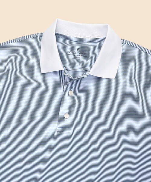 BROOKS BROTHERS(ブルックスブラザーズ)の「Performance Series ポリエステルブレンド ストレッチジャージー マイクロストライプ ゴルフポロシャツ(ポロシャツ・メンズ・ピンク/グリーン/ブルー・MEDIUM/SMALL/X-LARGE/LARGE)」の5枚目の写真