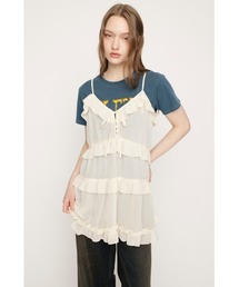 SLY | SHEER FRILL CAMI TUNIC シアーフリルキャミソールチュニック 春服(キャミソール)