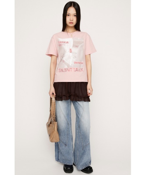 SLY（スライ）の「SHEER FRILL CAMI TUNIC シアーフリルキャミソールチュニック 春服（キャミソール・レディース・アイボリー/ブラウン・FREE）」の10枚目の写真