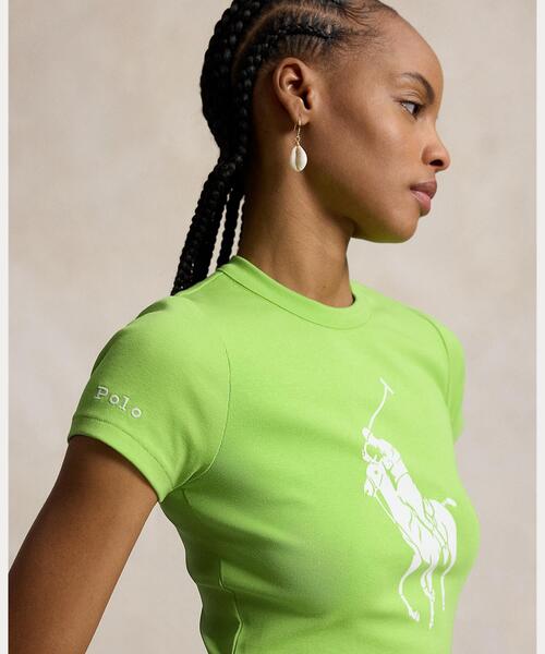 POLO RALPH LAUREN（ポロ ラルフ ローレン）の「Big Pony ストレッチコットン Tシャツ（Tシャツ/カットソー・レディース・グリーン・S/L/M/XS）」の5枚目の写真