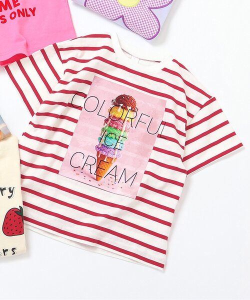 BREEZE(ブリーズ)の「バリエーションgirls半袖Tシャツ(Tシャツ/カットソー・キッズ・アイボリー/オフホワイト/ピンク/レッド/ラベンダー・90/140/100/120/130/80/110)」の5枚目の写真