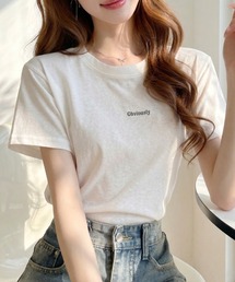 フロント ワンポイント 刺繍 ロゴ 半袖 ベーシック Tシャツ