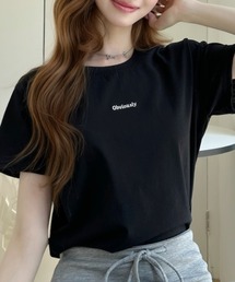 フロント ワンポイント 刺繍 ロゴ 半袖 ベーシック Tシャツ