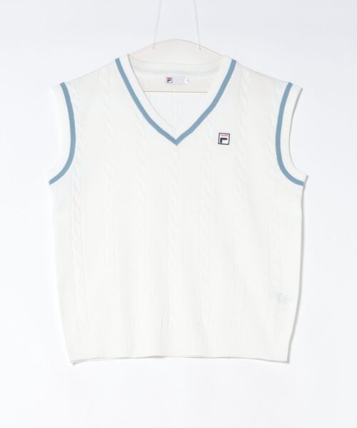 FILA（フィラ）の「《FILA》V NECK VEST（ベスト・レディース・ネイビー/ホワイト・M/XL/L）」の2枚目の写真