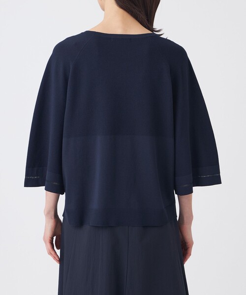 TRANS WORK(トランスワーク)の「【ウォッシャブル】フレアスリーブニットプルオーバー(Tシャツ/カットソー・レディース・ベージュ/ネイビー・40/38)」の4枚目の写真