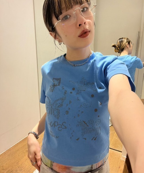 JEANASIS(ジーナシス)の「【25quee】プリントチビTEE SS/670328(Tシャツ/カットソー・レディース・ブルー系その他/ブラウン系その他/ブラック系その他・FREE)」の16枚目の写真
