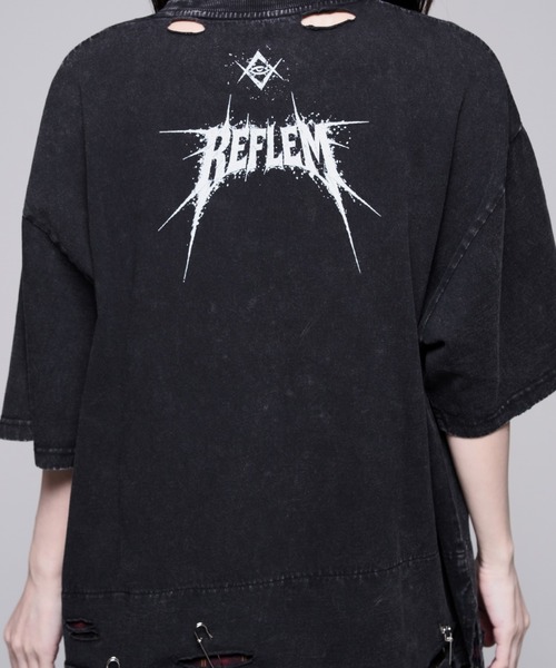 REFLEM（レフレム）の「『REFLEM/レフレム』安ピン付きグランジチェックレイヤードTシャツ/ハーフスリーブカットソー（Tシャツ/カットソー・レディース・ブラック×ブルー/ブラック×レッド・FREE）」の6枚目の写真