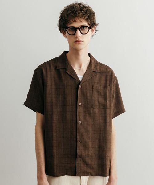 LURAKU】Sheer Open Collar Shirt / シアーオープンカラーシャツ