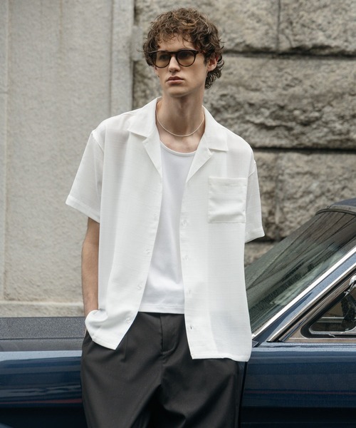 LURAKU（ルラク）の「【LURAKU】Sheer Open Collar Shirt / シアー