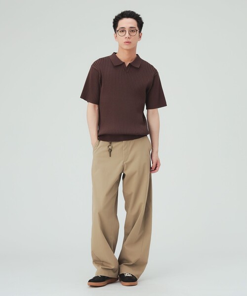 BEAMS HEART(ビームスハート)の「【8/6値下げ】スキッパー ニットポロシャツ(ポロシャツ・メンズ・ブラウン/ベージュ・SMALL/MEDIUM/LARGE)」の12枚目の写真