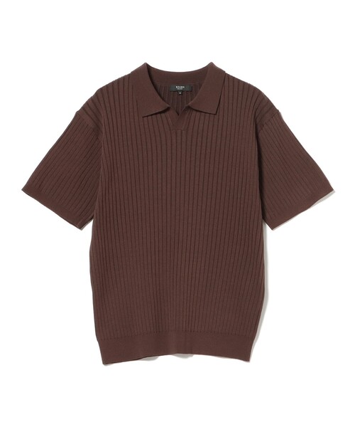 BEAMS HEART(ビームスハート)の「【8/6値下げ】スキッパー ニットポロシャツ(ポロシャツ・メンズ・ブラウン/ベージュ・SMALL/MEDIUM/LARGE)」の15枚目の写真